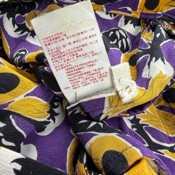 MARNI Silk Drop Crotch Cropped Pants Size 4 Purple Orange - Picture 8 of 10